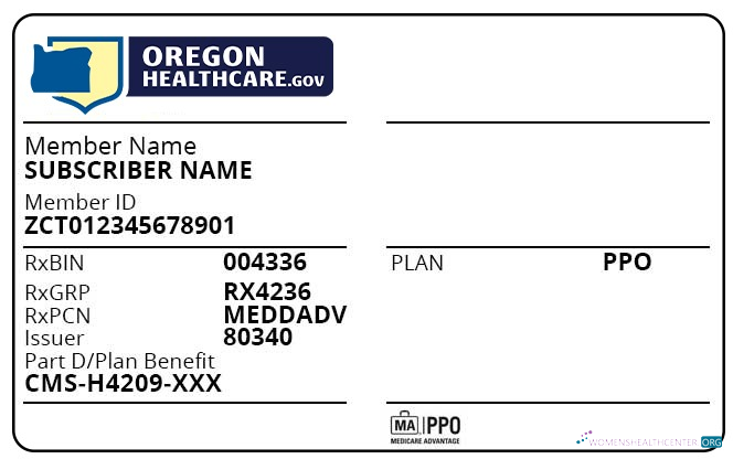 Download Oregon health insurance card Photoshop template